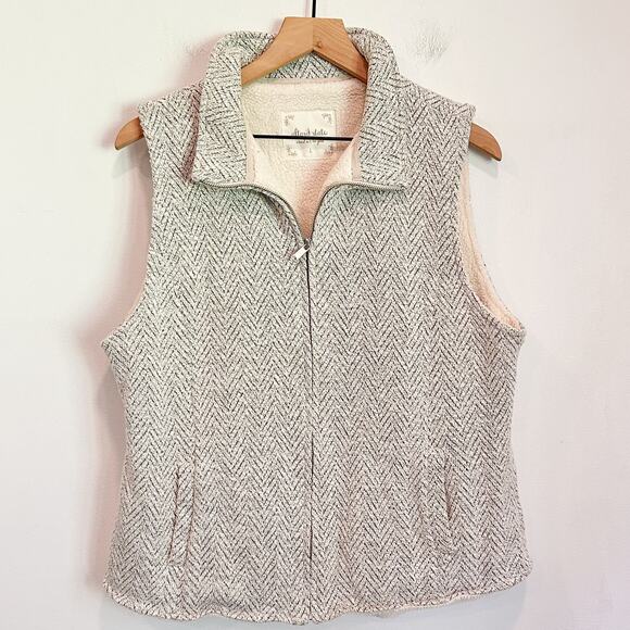 Altar'd State Sherpa Knitted Zip Up Vest White Size L - Picture 1 of 7